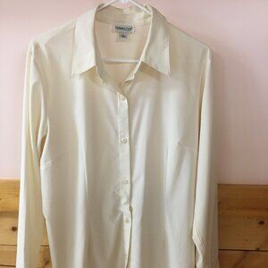 Coldwater Creek Ivory Button down Blouse Women's size Large
